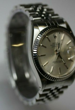 Vintage 1986 Rolex 16014 36mm Datejust Oyster Perpetual Stainless Silver Dial 2