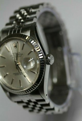 Vintage 1986 Rolex 16014 36mm Datejust Oyster Perpetual Stainless Silver Dial 3