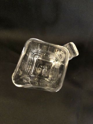 Simon Pearce Woodbury 4 1/2” Creamer Pitcher Hand Blown Glass Clear Square 2