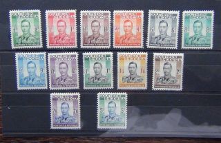 Southern Rhodesia 1937 Set Complete To 5s Lmm Sg40 - Sg52
