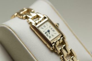 Stunning Rare Cartier Paris Tank Quartz 18ct Gold Ladies Wristwatch Ref 1106
