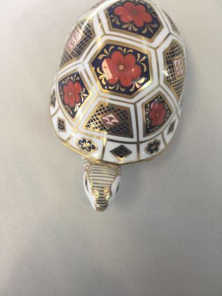 Royal Crown Derby England Imari Design Bone China Turtle Paperweight Figurine