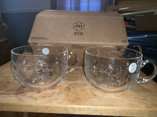 Princess House Set Of 2 Clear Glass Fantasia Soup Mugs