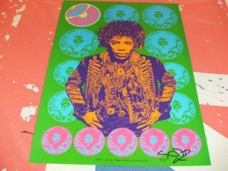 Jimi Hendrix Silkscreen Print No 280/500 Poster Signed By Artist Last One Classy