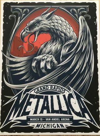 Metallica Grand Rapids Art Print Gig Concert Poster Ap S/n 44/70 By Maxx242