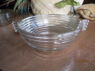 Beehive Glass Bowl With 3 Tier Handles