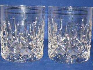 Pair Waterford Crystal Lismore 9 Oz Old Fashioned Tumblers Set Of 2 Glasses
