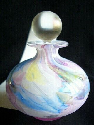 Isle Of Wight Scarce 1991 Sapphire,  Coral Sweet Pea Impressionist Perfume Bottle