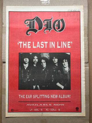 Dio Last In Line Poster Sized Music Press Advert From 1984 - Printed On