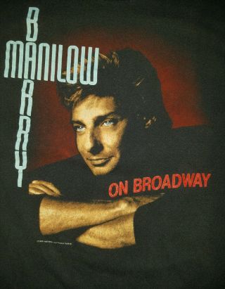 Barry Manilow Rare 1989 Vintage T Shirt On Broadway Concert Tour Tee Medium