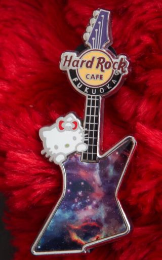 Hard Rock Cafe Pin Fukuoka Hello Kitty Outer Space Series Galaxy Planet Cat Hat