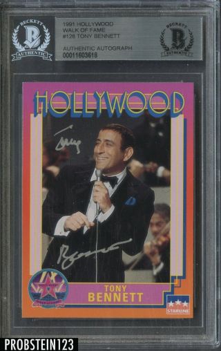 1991 Hollywood Walk Of Fame Tony Bennett Silver Ink Signed Auto Bgs Bas