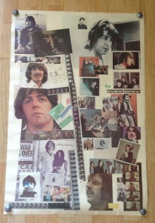 The Beatles Poster From " The Black Album " 1981 2 Sided.  22 " X 33 "