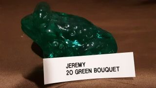 Boyd Crystal Art Glass - Jeremy,  The Frog - 20 Green Bouquet