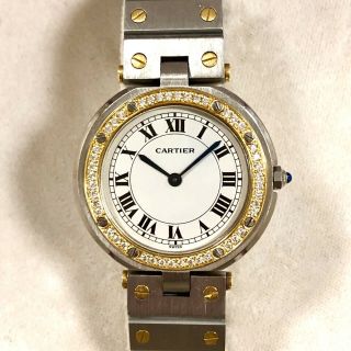 Cartier Santos 32mm Quartz 18k Gold & Steel 0.  38tcw Diamonds Men’s/unisex Watch