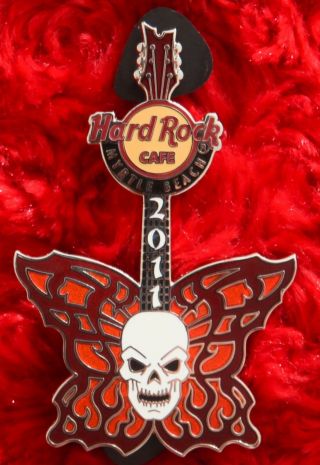 Hard Rock Cafe Pin Myrtle Beach Butterfly Skull Guitar Skeleton Hat Lapel Logo
