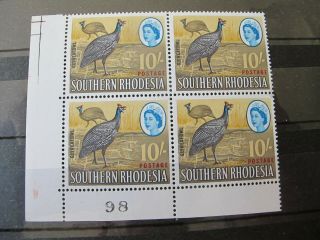Rhodesia - Southern Rhodesia 1964 Issue 10/ - Numbered Block 4 Mnh