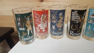 7 Vintage Libbey Cities of the World Glass Tumblers 2