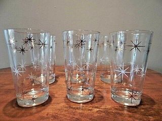 Mid Century Modern Style White And Gold Star Tumblers
