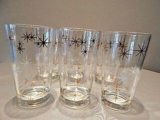 Mid Century Modern Style White and Gold Star Tumblers 2