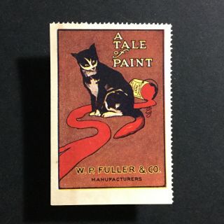 Poster Stamp Usa 1915 Fuller Paint Cat Saint Paul Label • Cinderella