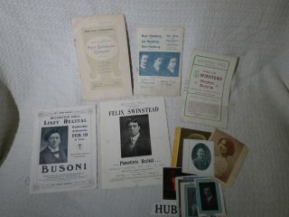 5 X Antique Edwardian Classical Music Concert Programmes Bechstein Hall