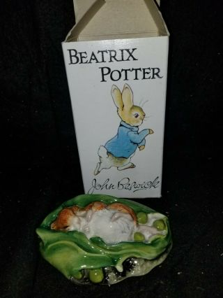 Beswick Beatrix Potter Timmy Willie Sleeping Porcelain Figurine Box 1986