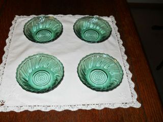 4 Jeannette Depression Glass Ultramarine Swirl 5 1/4 " Berry Bowls