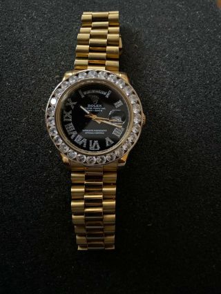 Rolex Masterpiece Day - Date 39mm 18k Gold Diamond Mens Watch & Box 18948