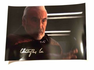 Christopher Lee Count Dooku Star Wars Signed Autograph 6x8 Photo