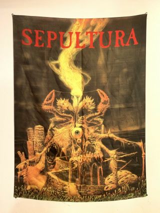 Vintage 1993 Sepultura Flag Rare Tapestry Poster Metal Band