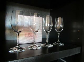 Boxed Set 4 Riedel Ouverture Champagne Flutes Wine Glasses 7 " Tall 6 3/8 Oz