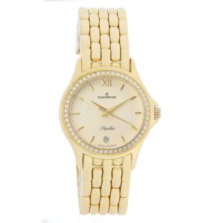 Candino Saphir Diamond Ladies 18k Yellow Gold Swiss Quartz Watch C404 - 824a