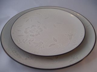 Noritake Stoneware Colorwave Graphite Bloom Coup 2 Plates Dinner & Salad 8034