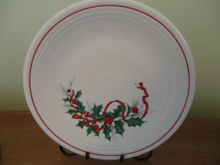 Fiestaware Holly And Ribbon 12  Dinner Plate Fiesta Christmas Holiday Hlc