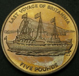 Gibraltar 5 Pounds 1997 - Virenium - Last Voyage Of Britannia - Aunc - 3516 ¤