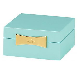 Kate Spade Garden Drive Square Jewelry Box Turquoise Lacquer Boxed