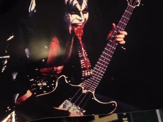 Kiss Gene Simmons Bass Guitar Blood Drip Poster Kiss Concert Poster Demon