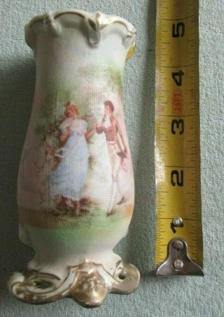 Antique Royal Bayreuth Bavaria Germany Hat Pin Holder Victorian Couple 4 - 1/2 "