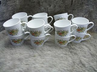 14 - Vintage Centura Corelle " Spice Of Life " Pattern Coffee Cups