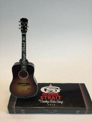 George Strait The Cowboy Rides Away 2014 Axe Heaven Miniature Guitar