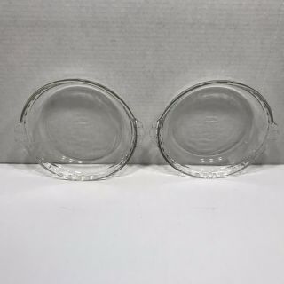 Two Pyrex Clear Pie Plates - Fluted Edge - Handles