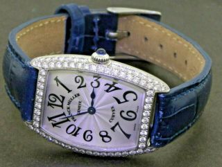 Franck Muller 1752 Qz D 18k Wg 2.  0ctw Vs1/f Factory Diamond Quartz Ladies Watch