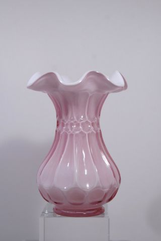 Vintage Fenton Art Glass Vase Dusty Rose Cased Glass