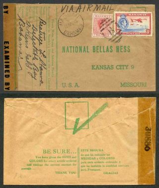 Bahamas 1945 Censored Printed Envelope From Delectable Bay Acklins Island To Usa