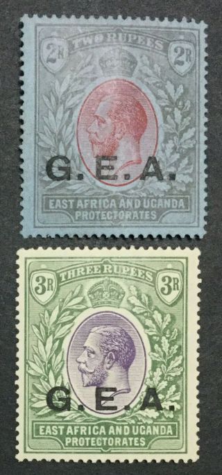 Momen: German East Africa G.  E.  A.  Sg 66 - 67 1921 Script Og H £185 Lot 5680
