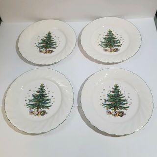 Nikko Happy Holidays Christmas Tree Dinner Plates (4) 10 3/4