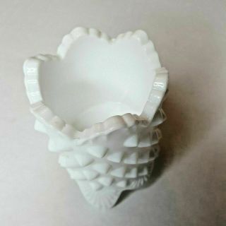 Fenton Hobnail White Milk Glass 3 Footed Votive Candle or Toothpick Holder 2