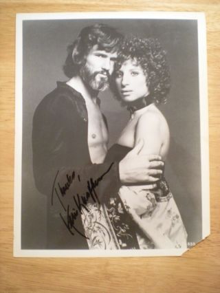 Hand Signed Photo Of Kris Kristofferson From " A Star Is Born " With Streisand