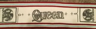 Vintage Queen Freddie Mercury Tour Scarf White,  Maroon & Aqua 3